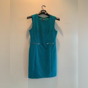 Structure Teal Geometric Mini Dress